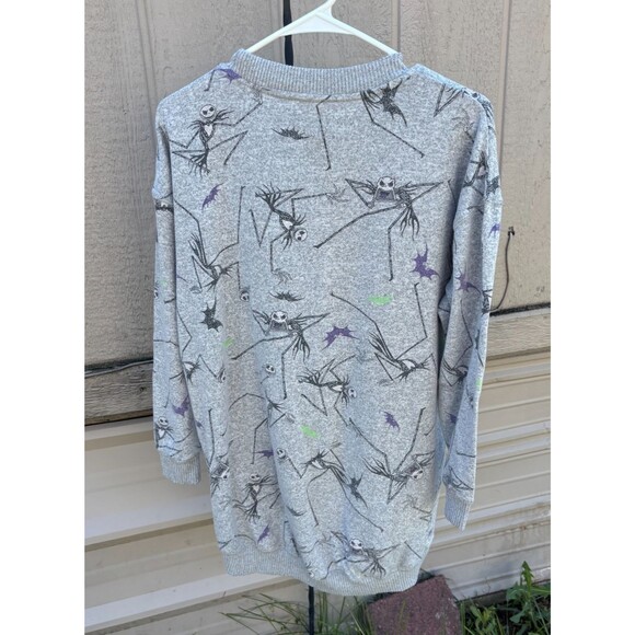 Disney Nightmare Before Christmas Jack Skellington Sleep Shirt XS Gray Pullover - Picture 2 of 9